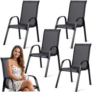 Tekstilne vrtne stolice Sofotel SO-980, set od 4 komada, siva