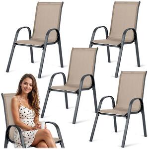 Tekstilne vrtne stolice Sofotel SO-980, set od 4 komada, siva, var. 298002-4