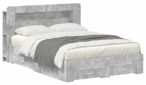 Okvir kreveta s pohranom Betonska siva 150 x 200 cm - Siva / 150 x 200 cm