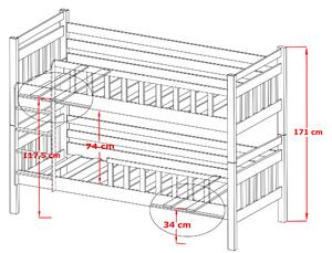 Zondo Dječji krevet 80 x 190 cm Mao (s podnicom i prostorom za odlaganje) (grafit). 1013390