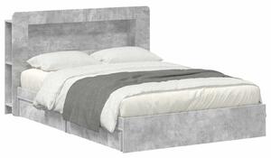 Okvir kreveta s pohranom s ladicama Betonska siva 135 x 190 cm - Siva / 135 x 190 cm
