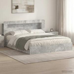 Okvir kreveta s pohranom s ladicama Betonska siva 200 x 200 cm - Siva / 200 x 200 cm