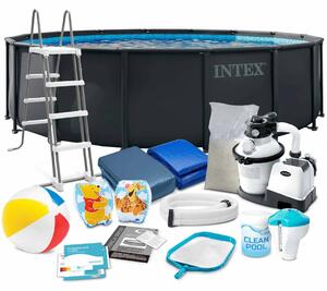 Vrtni bazen s okvirom 488 x 122 cm 17 u 1 INTEX 26326ND