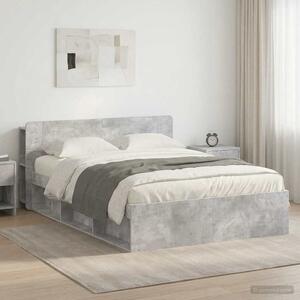 Okvir kreveta s pohranom Betonska siva 140 x 190 cm - Siva / 140 x 190 cm