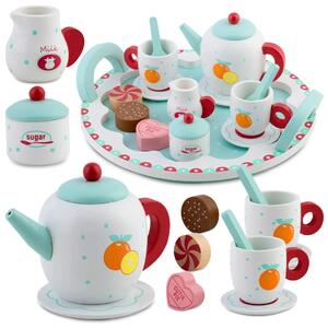 Drveni set za čaj Ricokids RK-869, 26,7 × 23,6 × 6,6 cm, siva