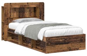 Okvir kreveta s pohranom s uzglavljem Staro drvo 80 x 200 cm - Smeđa / 80 x 200 cm