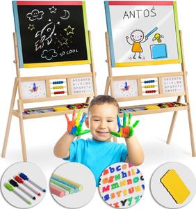 Ricokids Velika magnetska ploča za pisanje kredom s rotirajućim satom - višebojna