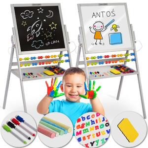 Ricokids magnetska rotirajuća ploča za pisanje kredom - siva