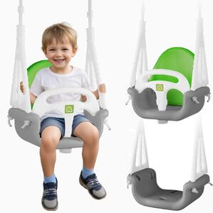 Ljuljačka s kantom Ricokids 3 u 1 slon, siva i zelena