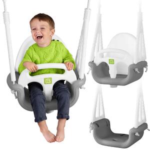 Ricokids ljuljačka s kantom 3 u 1, siva i bijela
