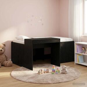 Krevet za djecu s visokim okvirom i stolom Crna 80 x 160 cm - Crna / 80 x 160 cm