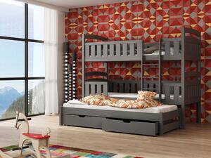 Zondo Dječji krevet 80 x 180 cm LEON (s podnicom i prostorom za odlaganje) (grafit). 1013202