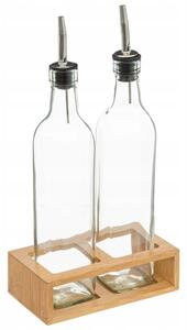 Boce za ulje i ocat u bambusovom postolju GUSTO, 2x 480 ml