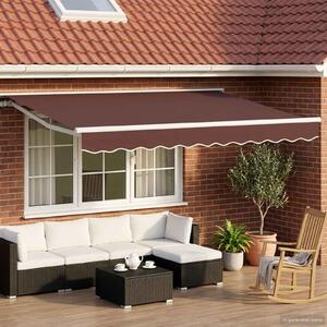 Ručno sklopiva tenda Smeđa 3 x 2,5 m Poliester s PU premazom - Bijela / 3 x 2,5 m