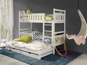 Zondo Dječji krevet 90 x 200 cm KARLA (s podnicom i prostorom za odlaganje) (bijela). 1013313