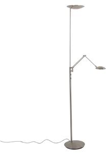 Steinhauer Daphne 2 + LED stropna reflektorska svjetiljka, svjetlo za čitanje, čelik, CCT,, prigušiva, Metalik, Dnevni boravak/blagovaonica, Metal, Svjetlo za čitanje