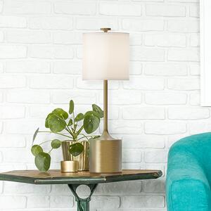 Elstead Stolna lampa Issa, slonovača/zlato, 68 cm, lan/metal, Bež, Dnevni boravak/blagovaonica, Aluminij