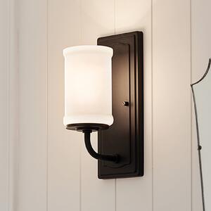 KICHLER Zidna lampa Vetivene, crna, visina 31 cm, metal, IP44 G9 LED, Crno, kupaonica, Metal