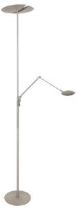 Steinhauer Zenith 2 LED podna lampa, čelik, lampa za čitanje, CCT, daljinski upravljač, prigušiva, Metalik, Dnevni boravak/blagovaonica, Metal, Svjetlo za čitanje