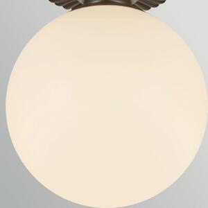 Elstead Otis stropna svjetiljka, crna/opal, Ø 20 cm, staklo, IP44, E27, prigušiva, Crno, kupaonica, Staklo, Metak