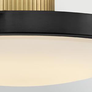 HINKLEY LED stropna svjetiljka Kieran, crna, Ø 36 cm, metal/staklo, CCT, prigušiva, Crno, Dnevni boravak/blagovaonica, Metal