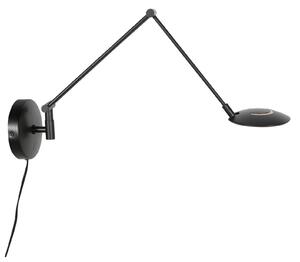 Steinhauer Zenith 2 LED zidna svjetiljka s crnim krakom, CCT, metal, utikač, prigušiva, Crno, Dnevni boravak/blagovaonica, Metal