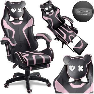 Gaming stolica Sofotel Specter, okretna, s osloncem za noge, siva, var. 242903