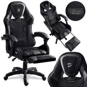 Gaming stolica Sofotel Specter, okretna, s osloncem za noge, siva