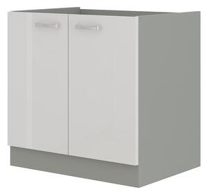Zondo.hr Donji kuhinjski ormarić Brunea 80 D 2F BB (siva + bijeli sjaj). 1024975