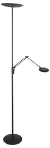 Steinhauer Zenith 2 crna LED podna lampa, lampa za čitanje, CCT daljinski upravljač, prigušiva, Crno, Dnevni boravak/blagovaonica, Metal, Svjetlo za čitanje