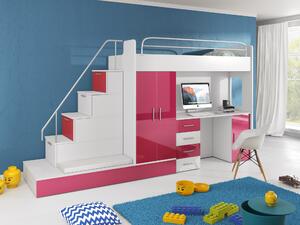Zondo Dječji krevet Ruby V (Bijela + Ružičasta) (S podnicom i madracom) . 611114