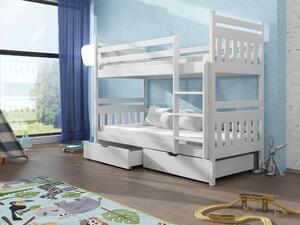 Zondo Dječji krevet na kat 90 cm Aras (bijela) (s podnicama). 615001