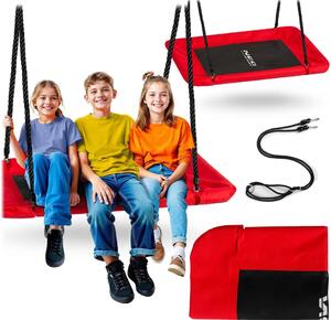 Dječja pravokutna ljuljačka Neo-Sport Swingo ptičje gnijezdo 110 × 70 cm, crvena