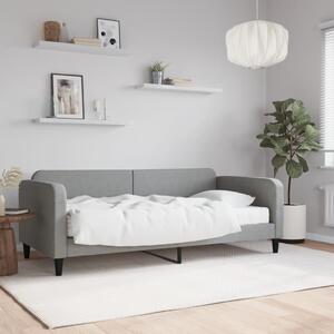 Dnevni krevet s madracem svjetlosivi 90 x 200 cm od tkanine - Siva / 90 x 200 cm