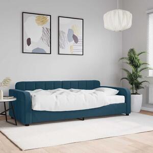 Dnevni krevet s madracem plavi 90 x 200 cm baršunasti - Plava / 90 x 200 cm
