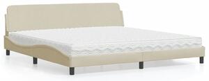 Krevet s madracem Dover krem 200 x 200 cm od tkanine - Krema / 200 x 200 cm