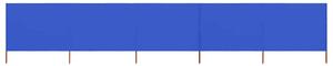 Vjetrobran s 5 panela od tkanine 600 x 80 cm azurno plavi - Plava / 600 x 80 cm