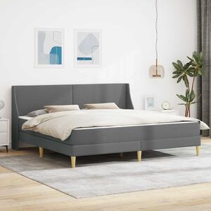 Okvir kreveta s madracem Tamno siva 180 x 200 cm tkanina - Siva / 180 x 200 cm