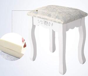 Luksuzni bijeli toaletni stolić s rasvjetom i stolčićem
