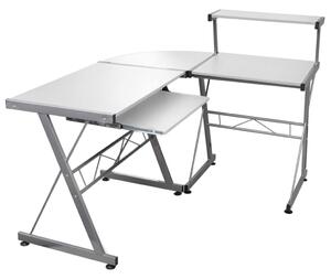VidaXL Kutni stol za računalo bijeli 132x112x99 cm konstruirano drvo