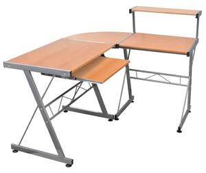 VidaXL Kutni stol za računalo smeđi 132x112x99 cm konstruirano drvo