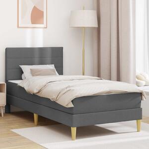 Okvir kreveta s madracem Tamno siva 90 x 190 cm tkanina - Siva / 90 x 190 cm