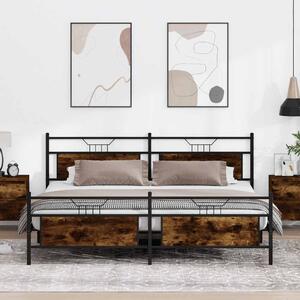 Metalni okvir kreveta bez madraca boja hrasta 193x201 cm - Smeđa / 193 x 201 cm