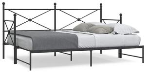 Krevet na rasklapanje bez madraca crni 75x190 cm čelik - Crna / 75 x 190 cm