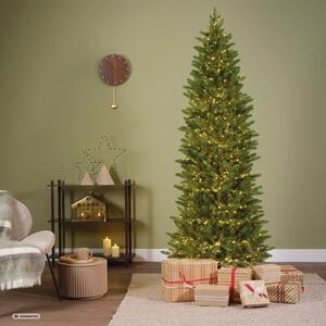 Mjetno božićno drvce s lampicama slim Arosa 210 cm – 100% PE, 2050 LED - zelena - 201 - 230 cm - visina 210 cm - Sa lampicama