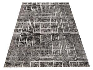 Kvalitetni sivi tepih s motivom kvadrata Širina: 80 cm | Duljina: 150 cm