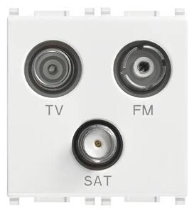 VIMAR PLANA PRIKLJUČ.TV-FM-SAT 3 IZLAZA 2M TV/SAT BIJELI VI14303
