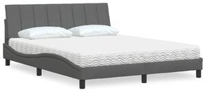 Krevet s madrac Hanko svjetlosivi 160x200cm tkanina - Siva / 160 x 200 cm