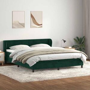 Krevet s oprugama s madracima tamno zeleni 180x220 cm baršun - Zelena / 180 x 220 cm