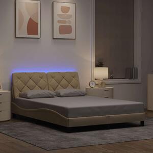 Okvir kreveta s LED-om bez madraca 140 x 200 cm od tkanine - Siva / 140 x 200 cm